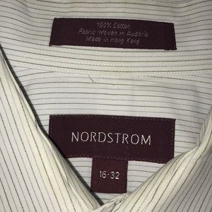 Nordstrom’s white striped dress shirt